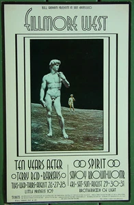 BG-189 Ten Years After, Spirit 1969 Original Fillmore David Singer Poster NM 1st - Picture 1 of 1
