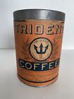 Vintage Trident Coffee Tin Can 1 Lb., The Hooven Mercantile Co., Ny
