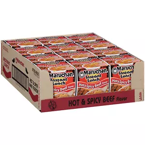 Maruchan Instant Lunch Hot & Spicy Beef, 2.25 Oz, Pack of 12 - Picture 1 of 11