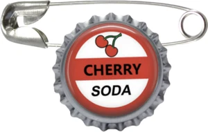 1 Cherry Soda Bottle Cap Pin - Picture 1 of 1