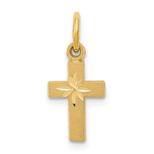 14k Yellow Gold Tiny Cross Charm Pendant for Women 0.52gm L-0.75 in,W-0.32 in - Picture 1 of 4