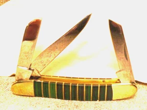 Classic Pocket Knife Range Rider Stockman Green Pakkawood 3-440A Blades, 3-1/4" - Picture 1 of 8