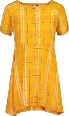 Vestido xadrez infantil grande feminino Tommy Hilfiger OLD GOLD, grande EUA (12/14) - Imagem 1 de 2