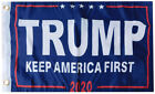 Trump Keep America First (Red 2020) Blue 100D 12x18 Inch Woven Poly Nylon Flag