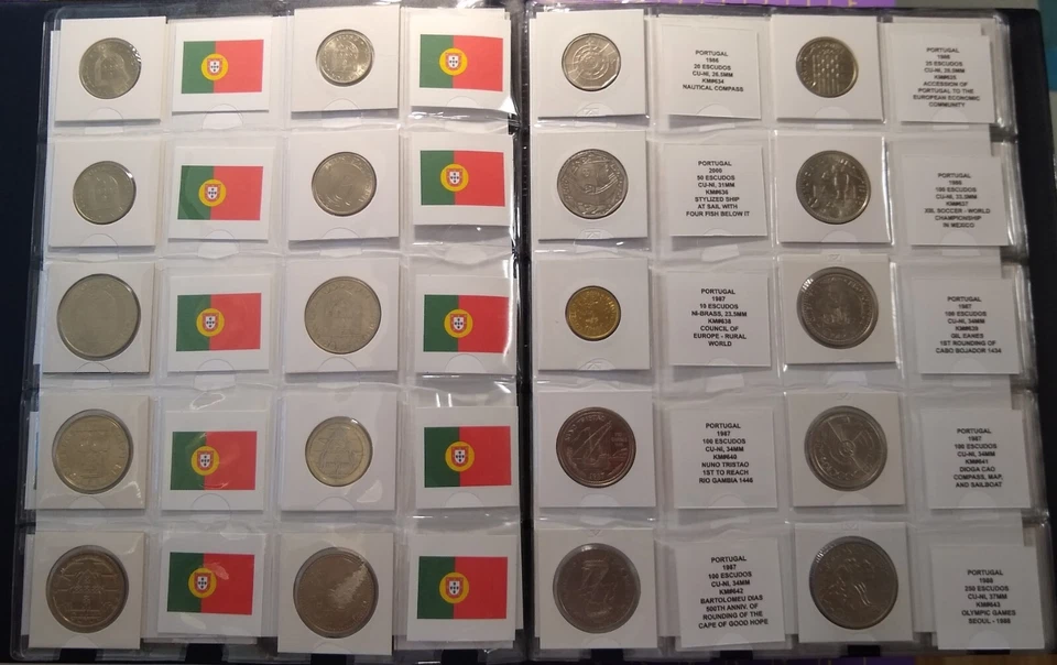 Portugal 96 Coins Set In Folder & Labeled 1971-2000 - Image 1 of 4