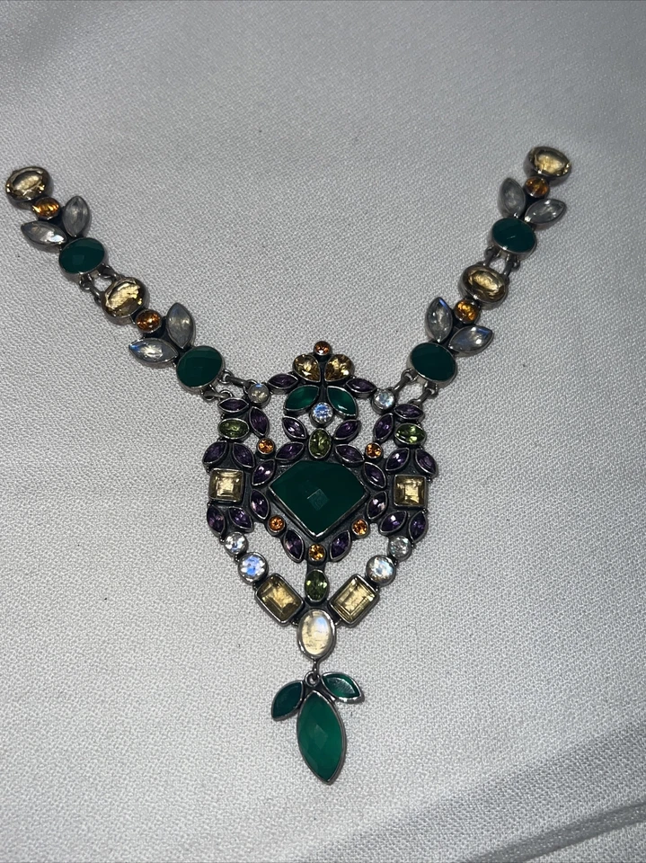 NICKY BUTLER RAJ Limited 48/400 Multi Gemstone NB Necklace 925 Sterling Silver - Image 1 of 4