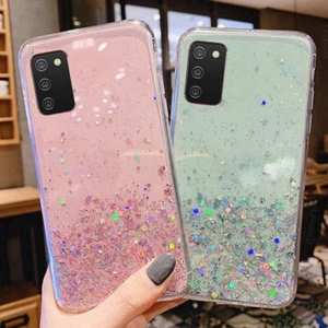 Glitter Bling Soft Clear Phone Case For Samsung Galaxy S25 S24+ S23 S22 S21 S20 - Picture 1 of 19