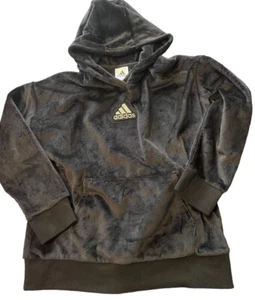 Adidas Originals Girls 14  Velour Activewear Hoodie Pullover - Picture 1 of 2