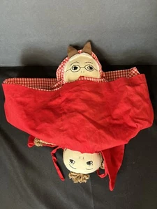 Vintage Handmade Topsy Turvy Little Red Riding Hood/Grandma/Wolf Reversible Doll - Picture 1 of 14