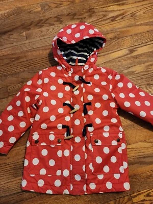 Mini Boden Niñas Niños 4-5Y Chaqueta de Invierno Forrada Rojo Lunares Forrada con Capucha Foto 1 de 2