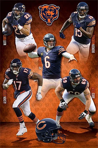Chicago Bears BIG FIVE (2014) NFL 22x34 Wall POSTER - Cutler, Marshall, Forte ++ Cover