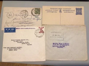 British India 4 vintage postal covers Ref 64142 - Picture 1 of 2