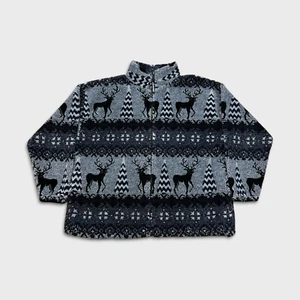 Chaqueta polar de montaña negra vintage años 90 para hombre XL azul AOP EE. UU. cremallera completa exterior - Imagen 1 de 9