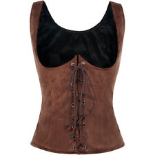 Medieval Vest for Women Renaissance Bodice Lace Up Corset Pirate Wench Waistcoat