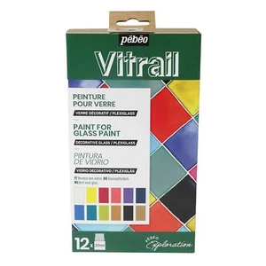 Pebeo Vitrail Glass Paint Exploration Set 12 x 20ml - Picture 1 of 6