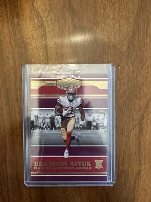 2020 Plates & Patches Brandon Aiyuk Purple 21/35 + Orange 12/75 Rookie RC 49ers - Image 1 of 4