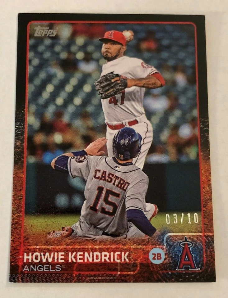 2015 Topps MINI Exclusive HOWIE KENDRICK BLACK #03/10 Made Nationals/Angels #161 - Image 1 of 1