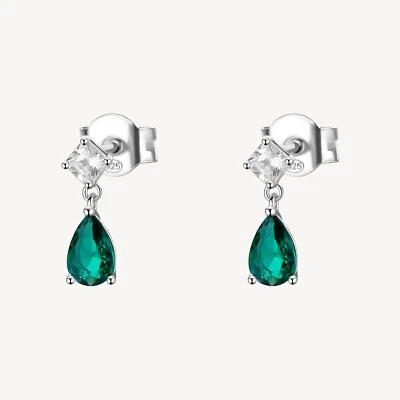 BROSWAY FANCY ORECCHINI PENDENTI CON ZIRCONI IN ARGENTO 925 FLG113 LIFE GREEN - Immagine 1 di 4
