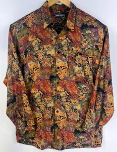 Vintage Peter England Mens Shirt Size M Long Sleeve Rayon Made in the USA Pocket - Picture 1 of 5