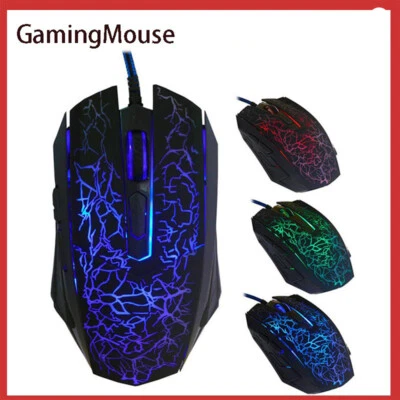 4000DPI 6 Buttons LED USB Optical Wired Colorful Gaming Mouse  for PC Laptop - Image 1 of 4