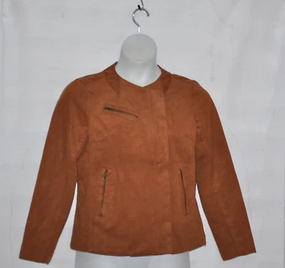 Chaqueta de moto Joan Rivers look of gamuza con cremallera lateral talla S marrón Foto 1 de 2