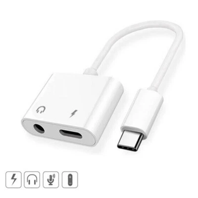 2in1 Charger and Headphone USB Type C to 3.5mm Aux Audio Cable Cord Adapter Lot - Image 1 of 4
