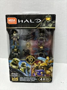 HALO Mega Bloks Construx GFT67 UNSC Marine Defense 4 Figure Battle Pack Army Set - Picture 1 of 6