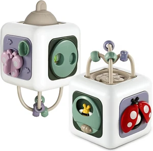 Montessori Educational Insect Busy Cube Toys for 1+ Year Old Boys Girls, Car Sea - Picture 1 of 12