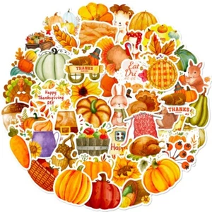 50pcs Cartoon Thanksgiving Day Turkey Sticker Diary Scrapbook Refrigerator - Picture 1 of 7