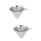  2 Pcs Home Tea Making Tool Coffee Funnel Stainless Steel Pot Mesh