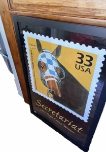 Secretariat Us Postage Stamp Poster Auto Ron Turcotte Penny Tweedy - Picture 1 of 4