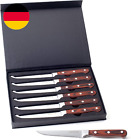 Hansekche Steakmesser Set – 6X Hochwertige Steakmesser Mit Holzgriff – Edles Be