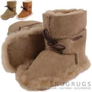 Niños/Niños/Bebé Piel de Oveja Botas/Botines Con Cordones Detalles - Imagen 1 de 4