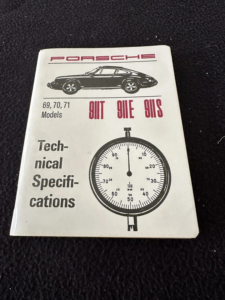 Porsche 911 T E S 1969-1971 libro de especificaciones técnicas 911T 911E 911S 1970 Foto 1 de 4