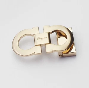 Classic Ferragamo Gold Gancici Belt Buckle,For Unisex 1.38 " Wide Leather Belts - Picture 1 of 4