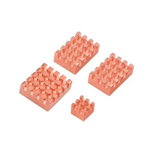 Kupfer Kühlkörper Kit für Raspberry Pi 5 4tlg. Set inkl. Klebefolie copper - Bild 1 von 1