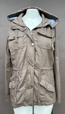 YMI куртка съемный капюшон XL полный молнии Snap 4 карман рулон вкладка длинным рукавом с подкладкой - Изображение 1 из 4