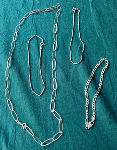 Lot of Vintage Sterling Silver Necklace Bracelet 925 See Pic - Picture 1 of 12