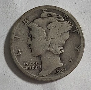 Moneda de diez centavos de mercurio de Estados Unidos 1927-P j5 - Imagen 1 de 4