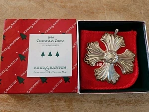Reed & Barton 1996 Sterling Silber Kreuz Weihnachtsschmuck neuwertig in Box  - Bild 1 von 5
