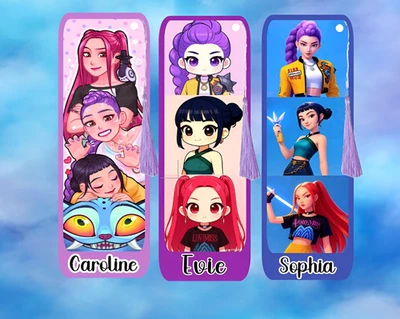 MARCADORES PERSONALIZADOS KPOP DEMONIO HUNTRIX FIESTA DE CUMPLEAÑOS BOLSO REGALO FAVOR Foto 1 de 4