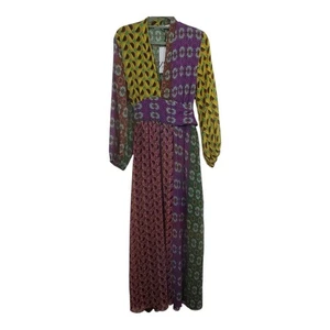 Vestido Zara Estampado Patchwork Envolvente Largo Midi Maxi Colorido Nuevo con Etiquetas Mediano Boho - Imagen 1 de 11