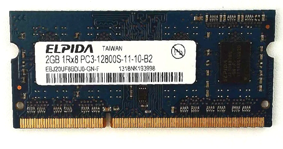 Elpida 🔧  2GB DDR3-1600 (PC3-12800S) Laptop RAM SO-DIMM 🟥 ☆ - Image 1 of 2