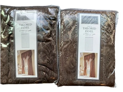 2 NUEVO CROSCILL HOME Cacao Lujoso PANEL A MEDIDA 50” W X 84” L Cachemira Foto 1 de 4