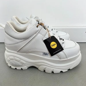 Buffalo White Leather Chunky Platform Trainers. White. UK 8 / EU 42. - Picture 1 of 8