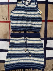 NWT By C&C California Crochet Swim Coverup Skirt And Top Set - Picture 1 of 2