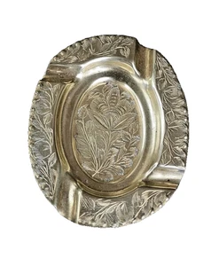 Vintage Made In India massiver Messing floral geätzt Aschenbecher 3 verfügbar #Weihrauch  - Bild 1 von 5