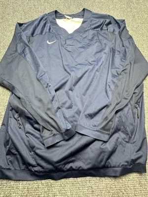 Chaqueta Pullover Nike Para Hombre 3XL Azul Marino Cortavientos Botón Poliéster Malla Forrada Foto 1 de 4