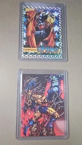 (2) Karten - Todd Mcfarlane 1992 Spawn Prizm & 1994 Flair Wolverine besiegt - Bild 1 von 4