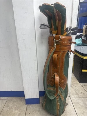 Vintage Golf Club Carry Bag, Vintage Case - Canvas and Leather - Imagem 1 de 4